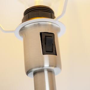 Klasyczna lampa podłogowa stal klosz biały z elastycznym ramieniem - Retro Oswietlenie wewnetrzne