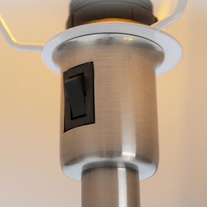 Klasyczna lampa podłogowa stal klosz szary z elastycznym ramieniem - Retro Oswietlenie wewnetrzne