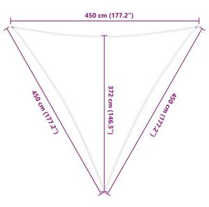 Zewnętrzny żagiel przeciwsłoneczny 4,5 x 4,5 x 4,5 m