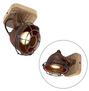 Industrialny Reflektorek / Spot / Spotow regulowany rdza drewno - Gina Oswietlenie wewnetrzne