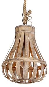 Rustykalna lampa wisząca drewno i lina 34cm - Excalibur Oswietlenie wewnetrzne