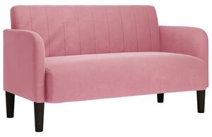 Sofa dwuosobowa rÃ³Å¼owa 109 cm aksamitna