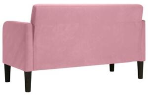 Sofa dwuosobowa rÃ³Å¼owa 109 cm aksamitna