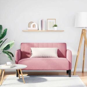 Sofa dwuosobowa rÃ³Å¼owa 109 cm aksamitna