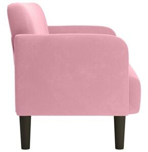 Sofa dwuosobowa rÃ³Å¼owa 109 cm aksamitna
