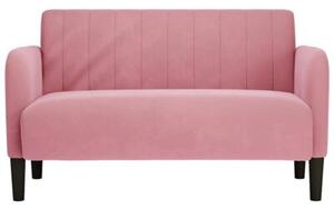 Sofa dwuosobowa rÃ³Å¼owa 109 cm aksamitna