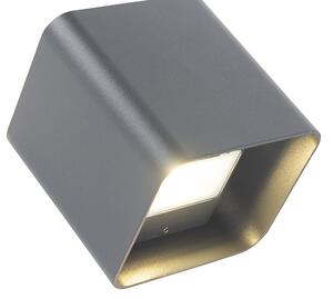 Zewnetrzna Nowoczesna lampa ścienna ciemnoszara z diodami LED IP54 kwadratowa - Evi Oswietlenie zewnetrzne