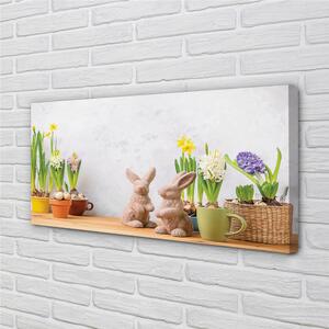 Obraz na płótnie Kwiaty króliki