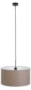 Lampa wisząca czarna klosz postarzany szary 50cm - Combi Oswietlenie wewnetrzne