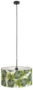 Lampa wisząca czarna klosz liść 50cm - Combi Oswietlenie wewnetrzne