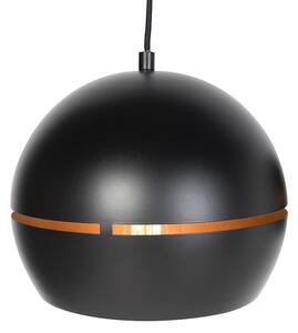 Designerska lampa wisząca czarna ze złotym wnętrzem 3 światła - Buell Oswietlenie wewnetrzne