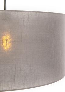 Lampa wisząca czarna klosz szarobrązowy 50cm - Combi Oswietlenie wewnetrzne