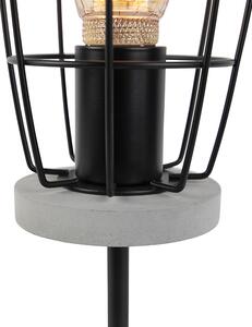 Industrialna lampa stołowa beton/czarna - Rohan Oswietlenie wewnetrzne