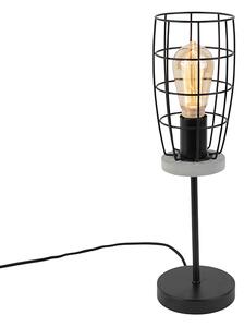Industrialna lampa stołowa beton/czarna - Rohan Oswietlenie wewnetrzne
