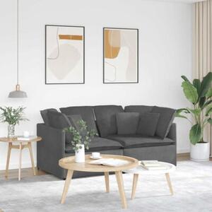 Sofa moduÅowa z poduszkami tkanina sztruksowa ciemnoszara