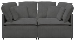 Sofa moduÅowa z poduszkami tkanina sztruksowa ciemnoszara
