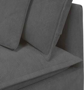 Sofa moduÅowa z poduszkami tkanina sztruksowa ciemnoszara