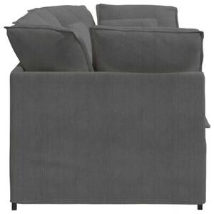 Sofa moduÅowa z poduszkami tkanina sztruksowa ciemnoszara