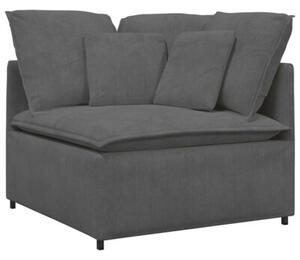 Sofa moduÅowa z poduszkami tkanina sztruksowa ciemnoszara