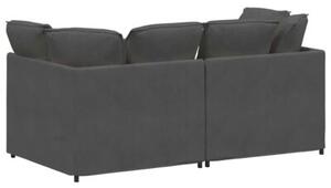 Sofa moduÅowa z poduszkami tkanina sztruksowa ciemnoszara