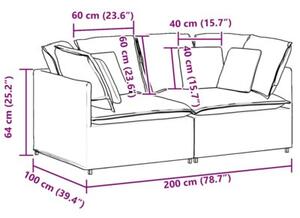 Sofa moduÅowa z poduszkami tkanina sztruksowa ciemnoszara