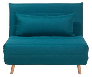 Sofa 1-osobowa rozkładana kanapa tapicerowana z poduszką niebieska Setten Beliani