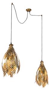 Lampa wisząca vintage złota 2-źródła światła - Botanica Oswietlenie wewnetrzne