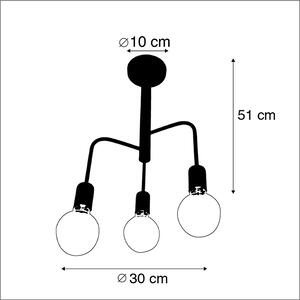 Nowoczesny Plafon / Lampy sufitowe czarny 3-źródła światła - Facile Oswietlenie wewnetrzne