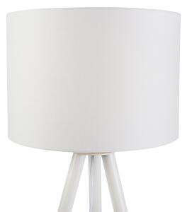 Komplet biała lampa stołowa i podłogowa z kloszem - Pip Oswietlenie wewnetrzne