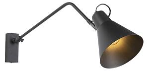 Designerski Kinkiet / Lampa scienna czarny regulowany - Luna Oswietlenie wewnetrzne