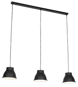 Skandynawska lampa wisząca czarna z białymi 3 lampkami - Ron Oswietlenie wewnetrzne