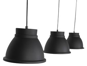 Skandynawska lampa wisząca czarna z białymi 3 lampkami - Ron Oswietlenie wewnetrzne