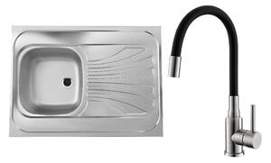 ALVEUS ALVEUS SETA24019 -Zlewozmywak kuchenny CLASSIC+bateria zlewozmywakowa MINTAS 34 cm stal/czarny AV0143