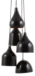 Nowoczesna lampa wisząca sufitowa żyrandol metalowa 5 kloszy czarna Savio Beliani