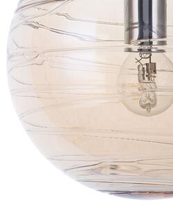 Nowoczesna lampa wisząca sufitowa okrągła szklana transparentna złota Mirna Beliani
