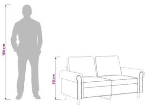 Sofa 2-osobowa, winna czerwieÅ, 120 cm, tapicerowana aksamitem