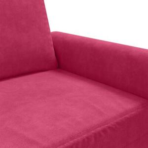 Sofa 2-osobowa, winna czerwieÅ, 120 cm, tapicerowana aksamitem