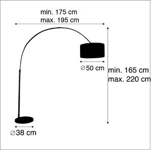 Luk Lampa podłogowa łuk stal klosz cylindryczny biały 50/50/25 - XXL Oswietlenie wewnetrzne