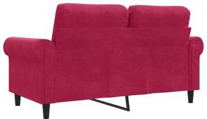 Sofa 2-osobowa, winna czerwieÅ, 120 cm, tapicerowana aksamitem