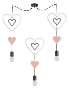 Candellux Dziecięca lampa wisząca na przewodzie TRIO 3xE27/20W/230V różowy/biały/szary CA1065