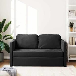 Sofa podÅogowa 2-w-1, czarna, 122x204x55 cm, aksamit