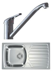 ALVEUS ALVEUS SETA259 - Zlewozmywak kuchenny BASIC+bateria zlewozmywakowa RIVIERA 14,8cm satin/chrom AV0144