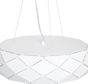 Nowoczesna lampa wisząca metalowa okrągła biała geometryczna żyrandol Cesano Beliani