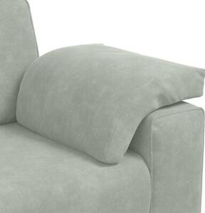 Sofa dwuosobowa jasnoszara 160x77x82 cm aksamit
