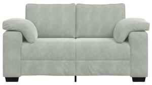 Sofa dwuosobowa jasnoszara 160x77x82 cm aksamit