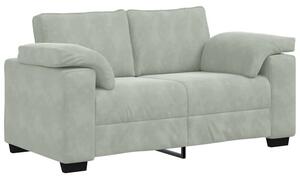 Sofa dwuosobowa jasnoszara 160x77x82 cm aksamit