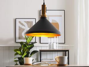 Sufitowa lampa wisząca industrialna nowoczesna metalowa czarno-złota Liard Beliani