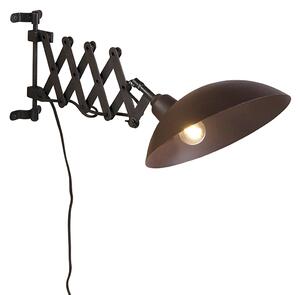 Kinkiet / Lampa scienna przemysłowy brąz z czarnym - Tyne Oswietlenie wewnetrzne