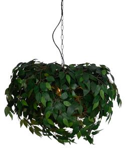 Boho lampa wisząca zielona 4-punktowa - Leavy Oswietlenie wewnetrzne