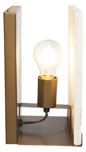 Kinkiet / Lampa scienna vintage marmur z antycznym mosiądzem - Ouse Oswietlenie wewnetrzne